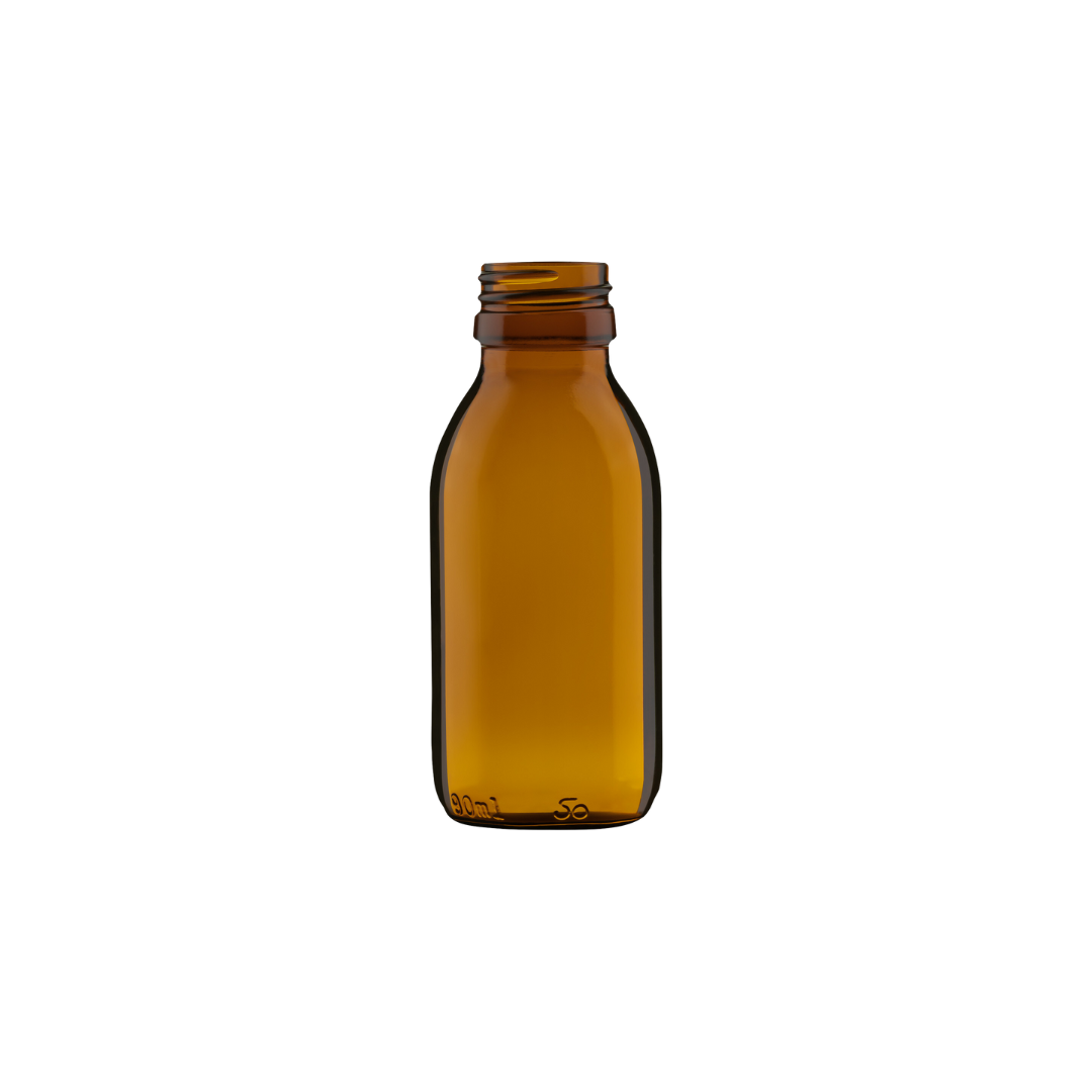 Botella Redonda Industrial Ámbar (no incluye tapa)