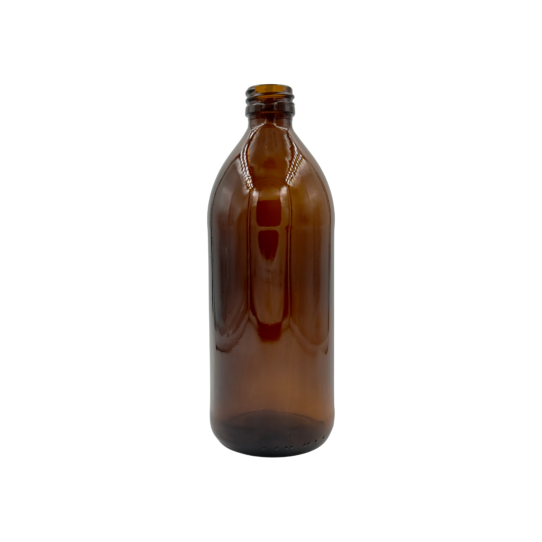 Botella Redonda Industrial Ámbar (no incluye tapa)
