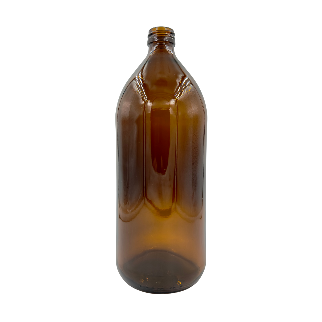 Botella Redonda Industrial Ámbar (no incluye tapa)