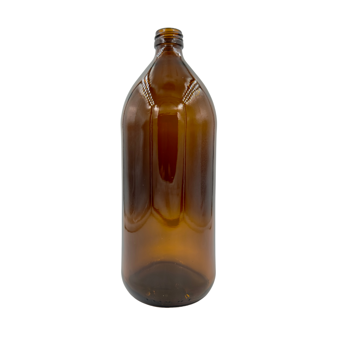 Botella Redonda Industrial Ámbar