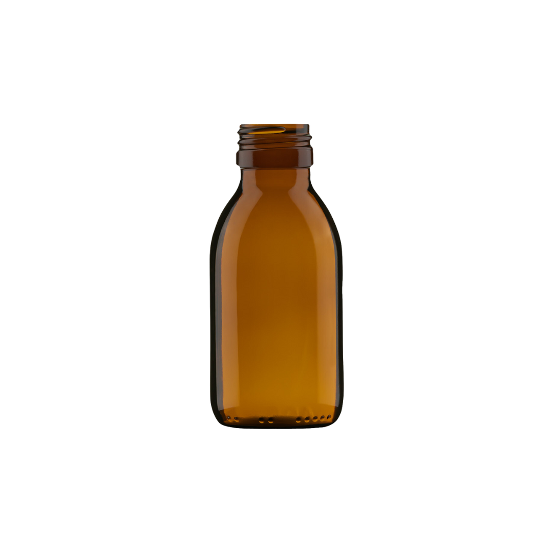 Botella Redonda Industrial Ámbar (no incluye tapa)