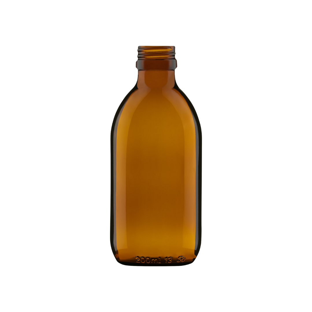Botella Redonda Industrial Ámbar (no incluye tapa)