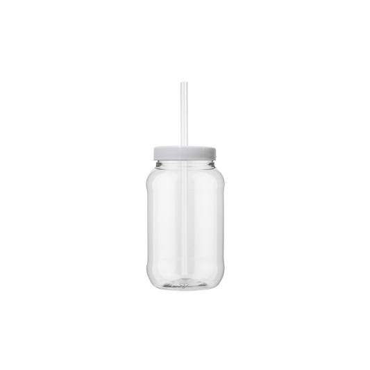 Tarro PET Cilindrico con Tapa y Popote