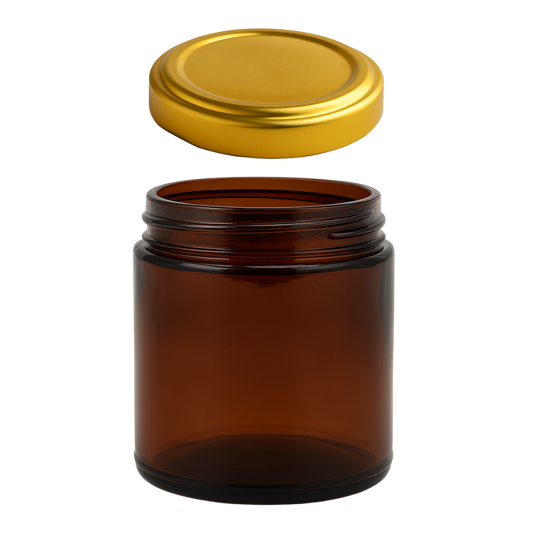 Tarro Round Jelly Ámbar de Vidrio 265ml
