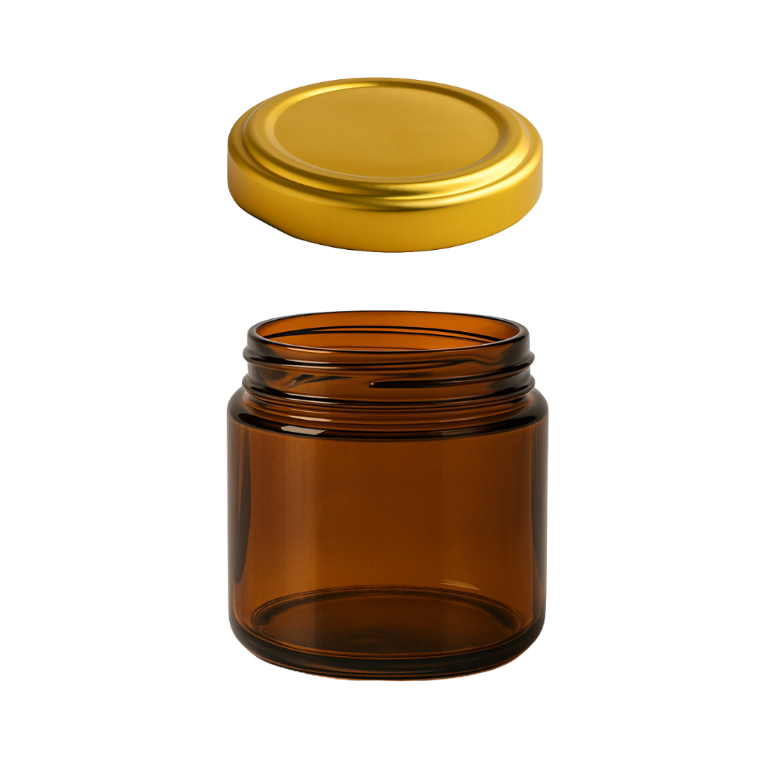 Tarro Jar Ámbar de Vidrio 300ml