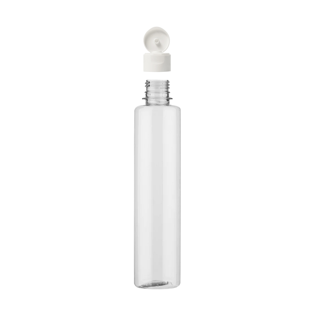 Botella Cilindrica Voss PET R28/400 con Tapa Flip Top de Polipropileno