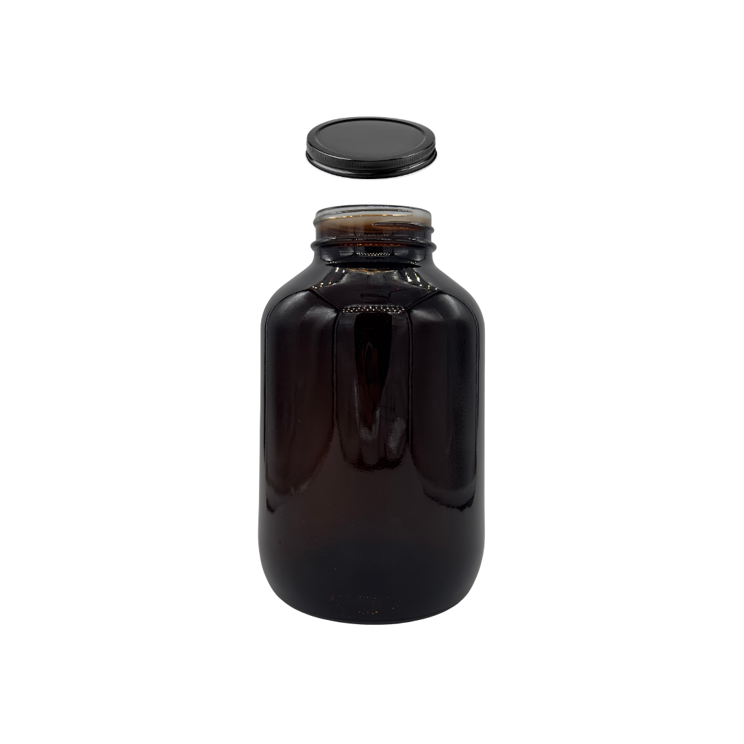 Tarro Conserva Ámbar de Vidrio 1840ml con Cierre Hermético