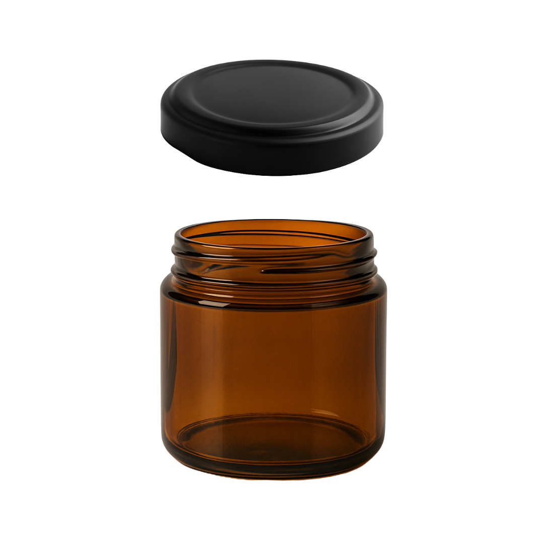 Tarro Jar Ámbar de Vidrio 300ml