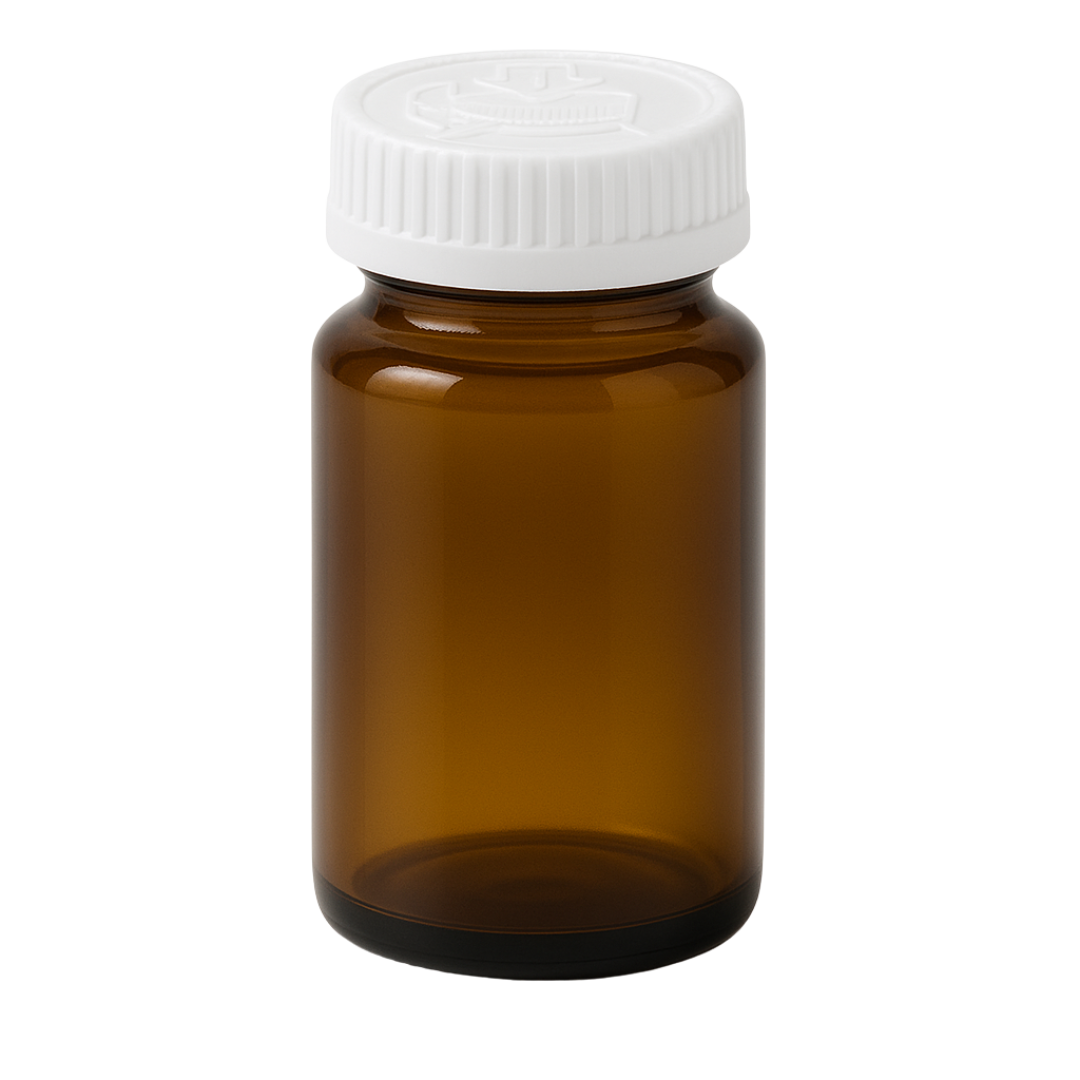 Pastillero de Vidrio Ámbar