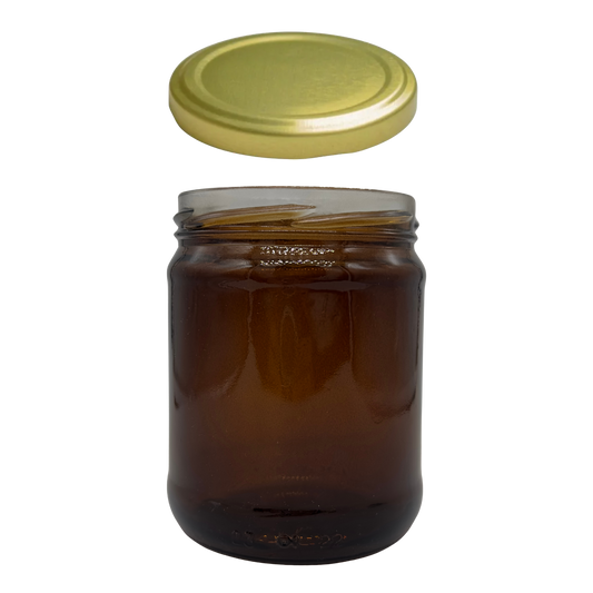 Tarro Panel Ámbar de Vidrio 16OZ