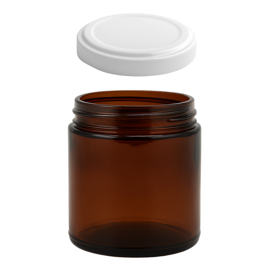 Tarro Round Jelly Ámbar de Vidrio 265ml