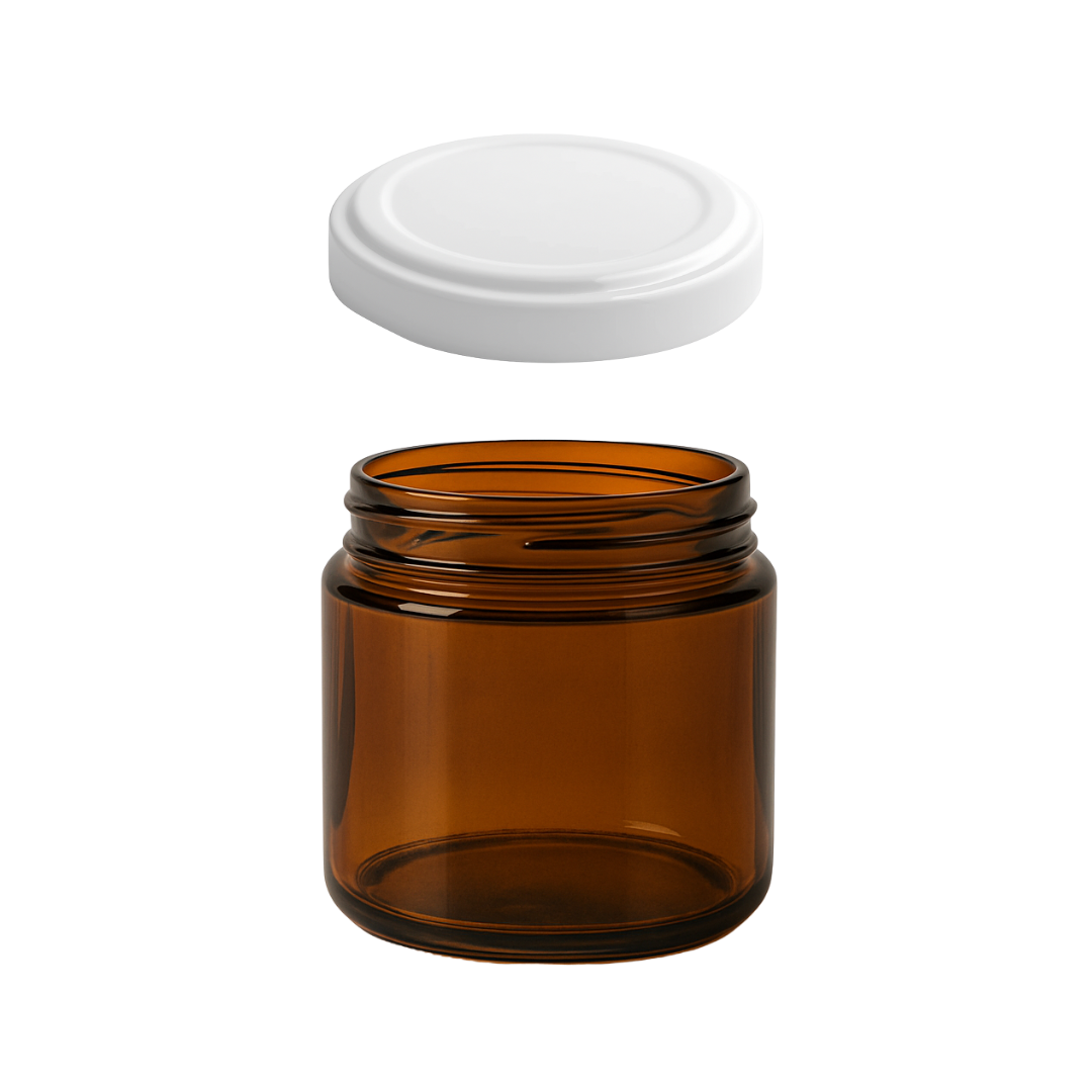 Tarro Jar Ámbar de Vidrio 300ml