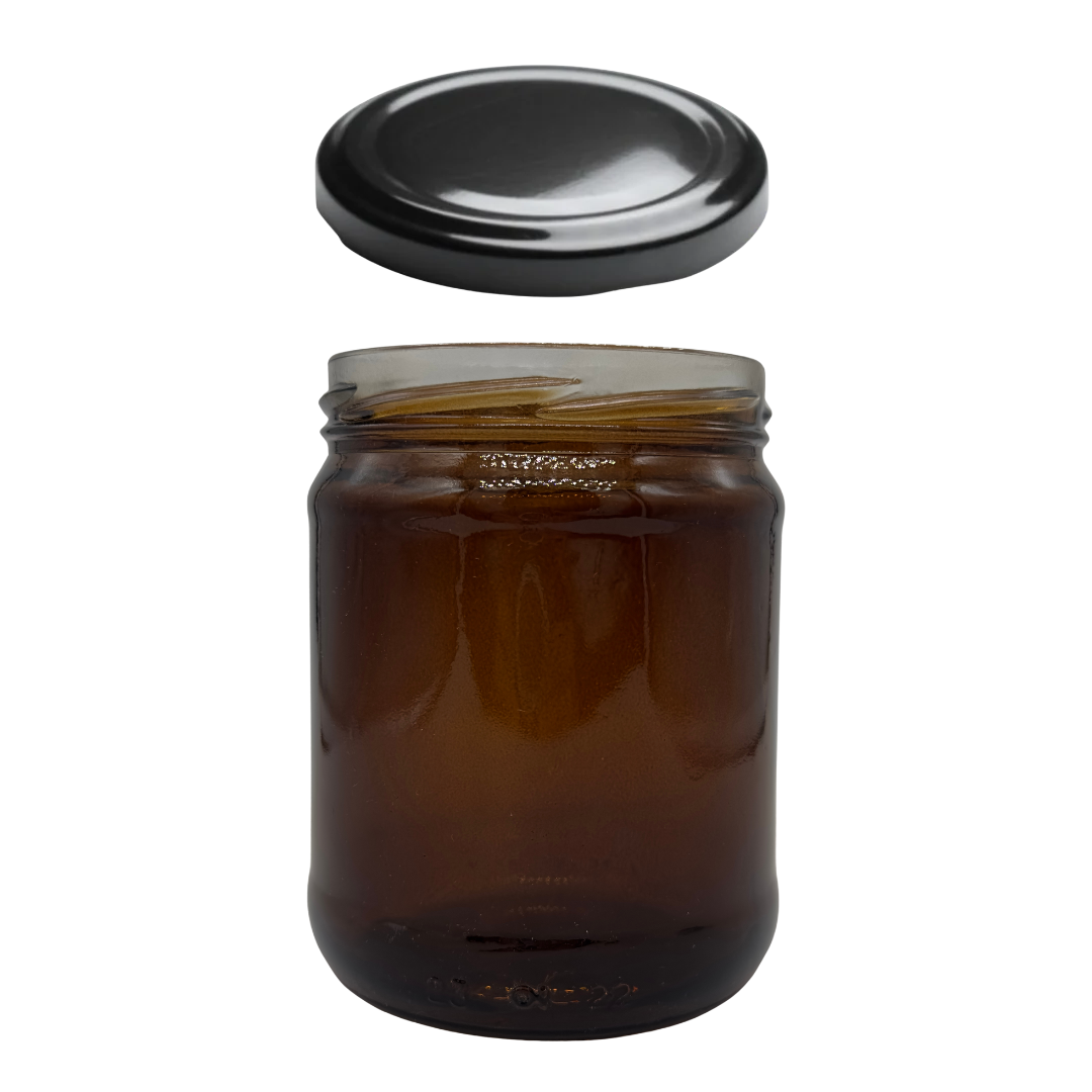 Tarro Panel Ámbar de Vidrio 16OZ