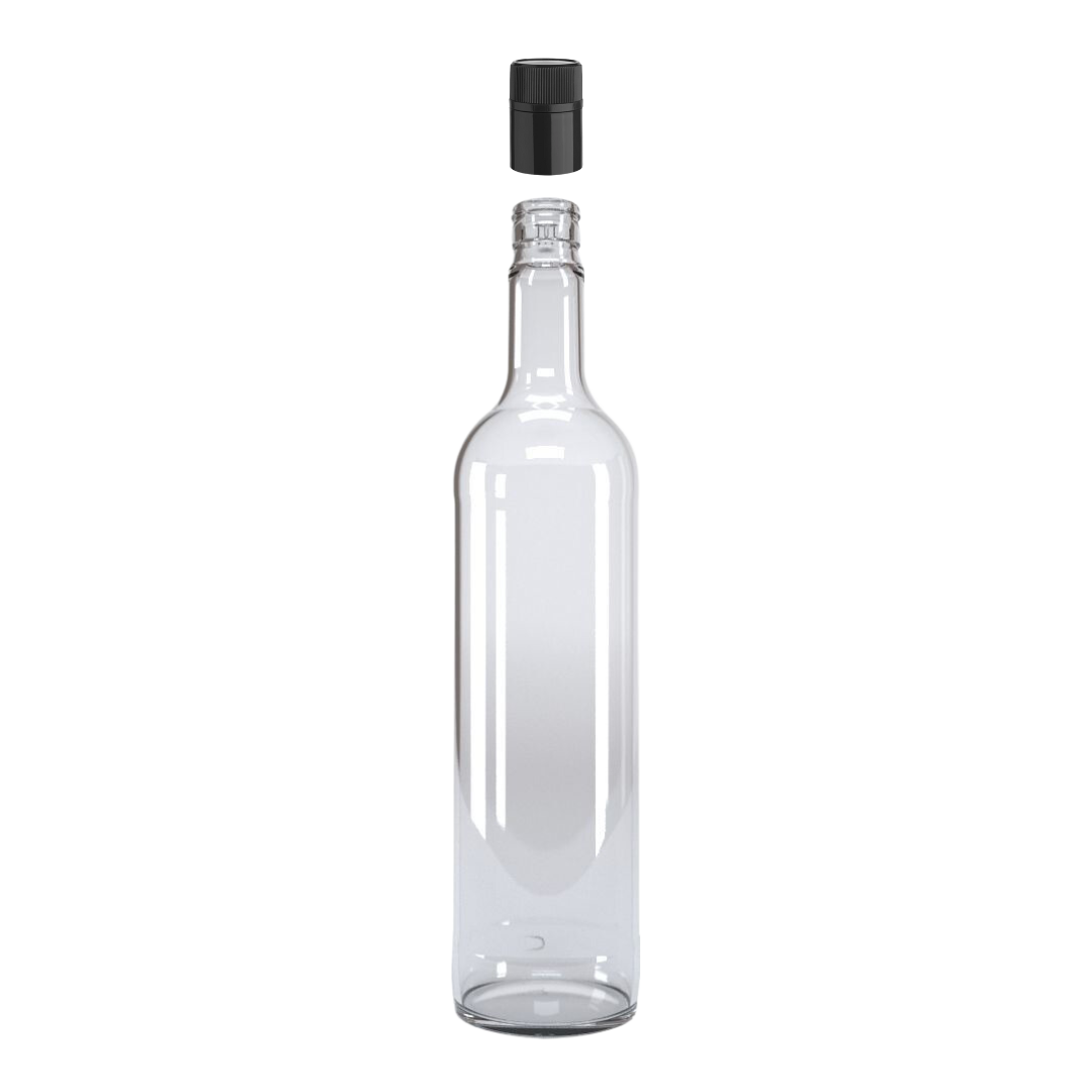 Botella De Vidrio Con Tapa 1 Litro Pack ×3