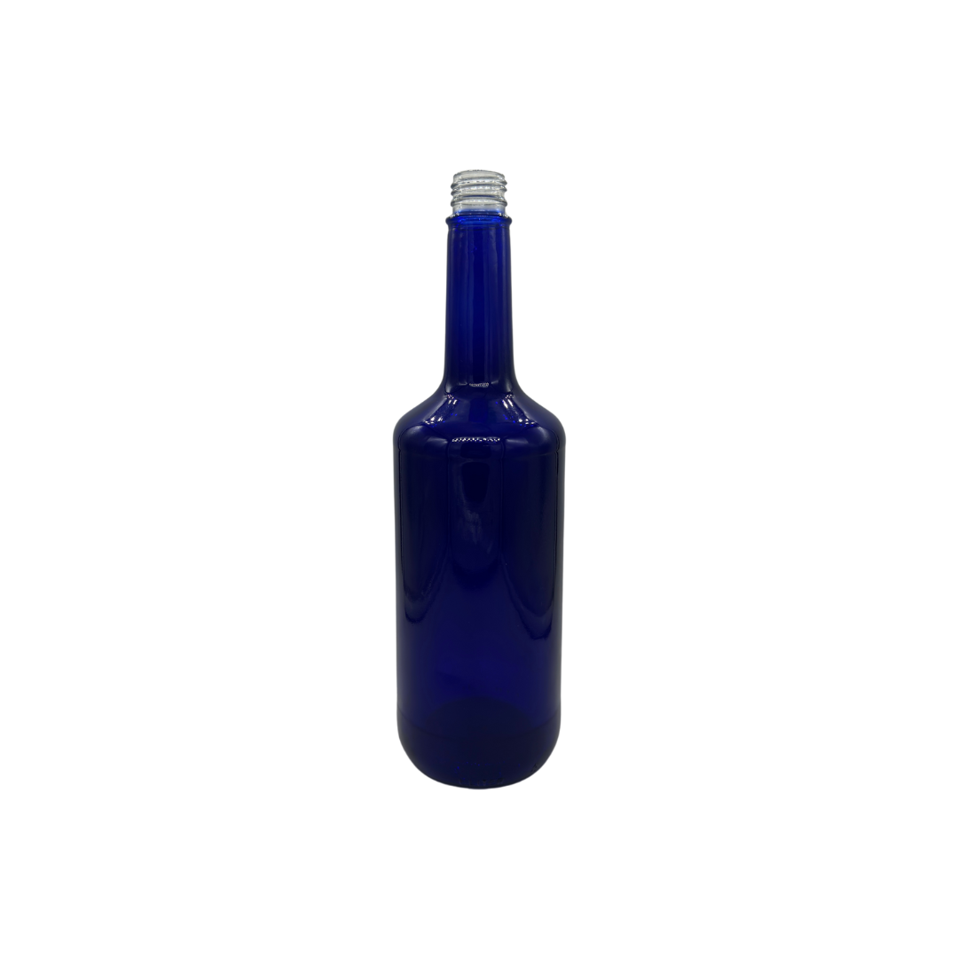 Botella Vidrio One Liter Azul Cobalto