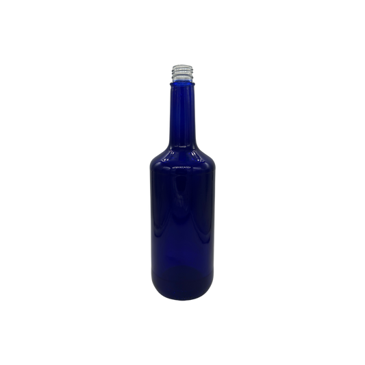 Botella Vidrio One Liter Azul Cobalto