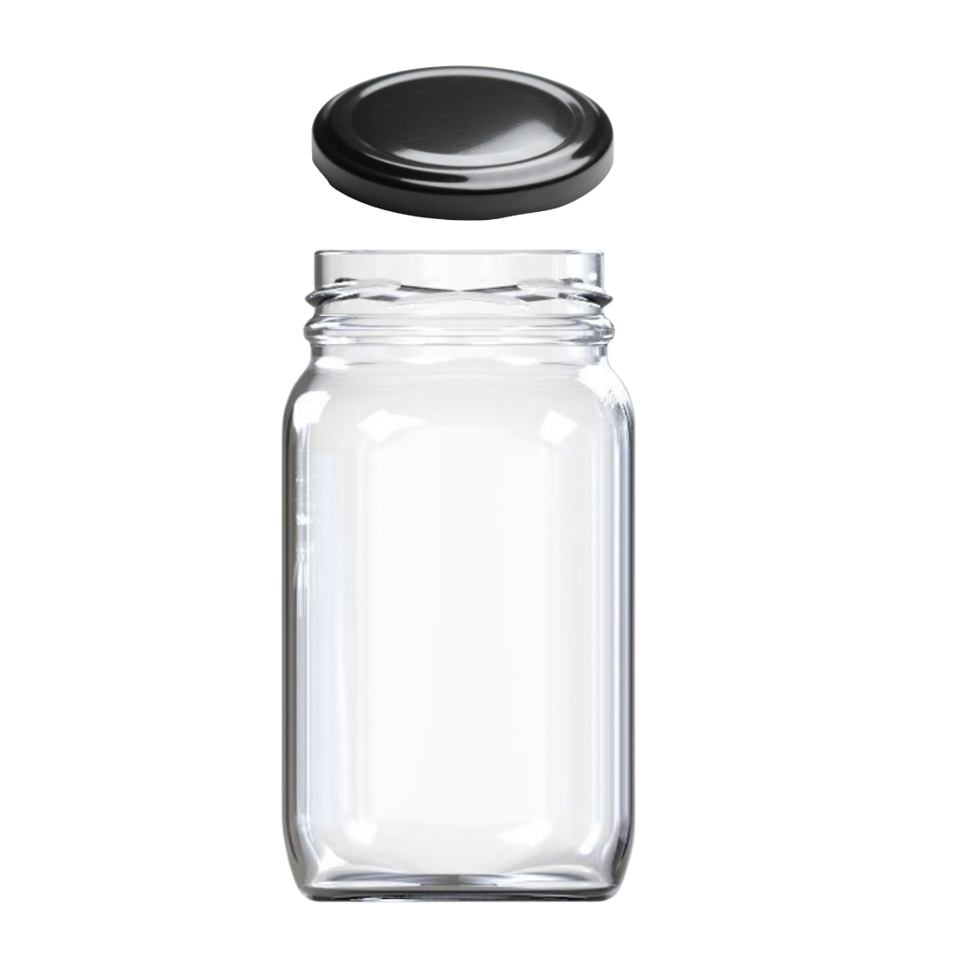 Tarro Cuadrado de Vidrio 370ml