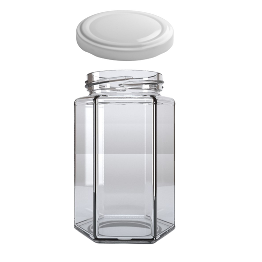 Tarro Hexagonal de Vidrio