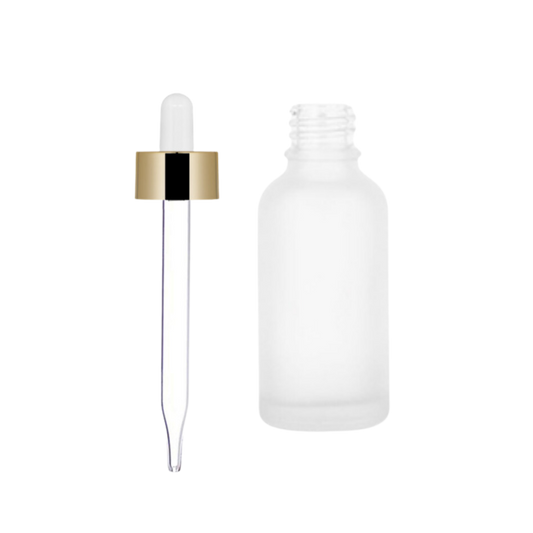 Frasco de Vidrio Multiusos Mate R18 con Tapa Bulbo Dorada