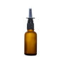 Frasco de Vidrio Multiusos Ámbar Mate R18 con Tapa Atomizador Nasal en color Negro
