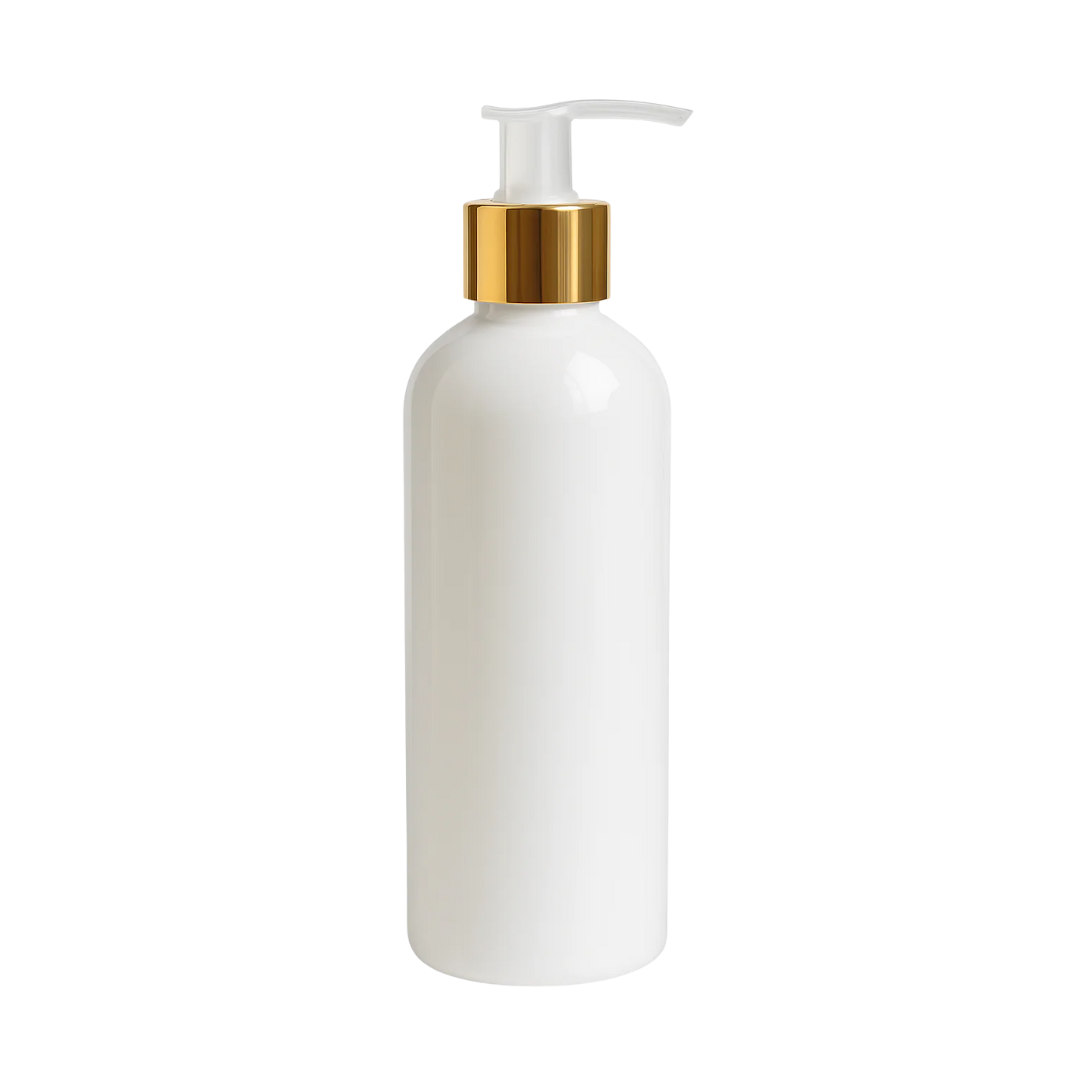 Botella PET Boston Blanco con Dosificador Aluminio
