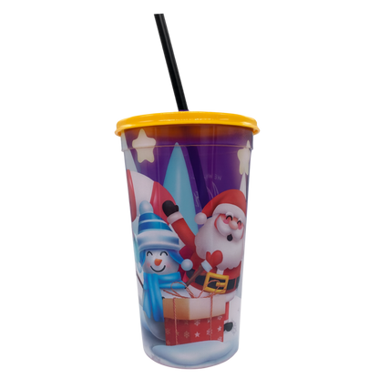 Vaso Forum 32 oz Navideño con Tapa y Popote