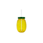 Tarro PET Piña con Tapa Color Verde y Popote