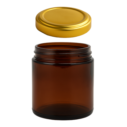 Tarro Round Jelly Ámbar de Vidrio 265ml