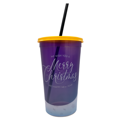 Vaso Forum 32 oz Navideño con Tapa y Popote