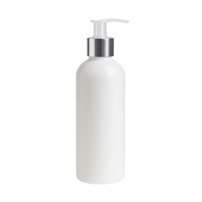 Botella PET Boston Blanco con Dosificador Aluminio