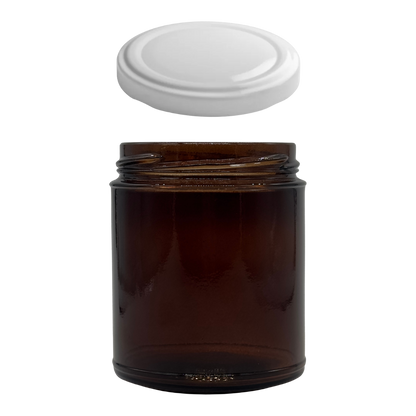 Tarro Round Jelly Ámbar de Vidrio 265ml