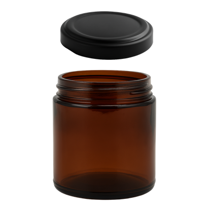 Tarro Round Jelly Ámbar de Vidrio 265ml