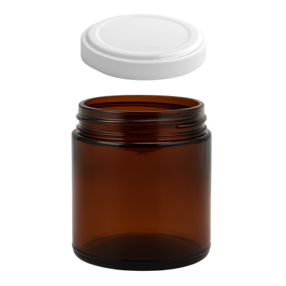 Tarro Round Jelly Ámbar de Vidrio 265ml