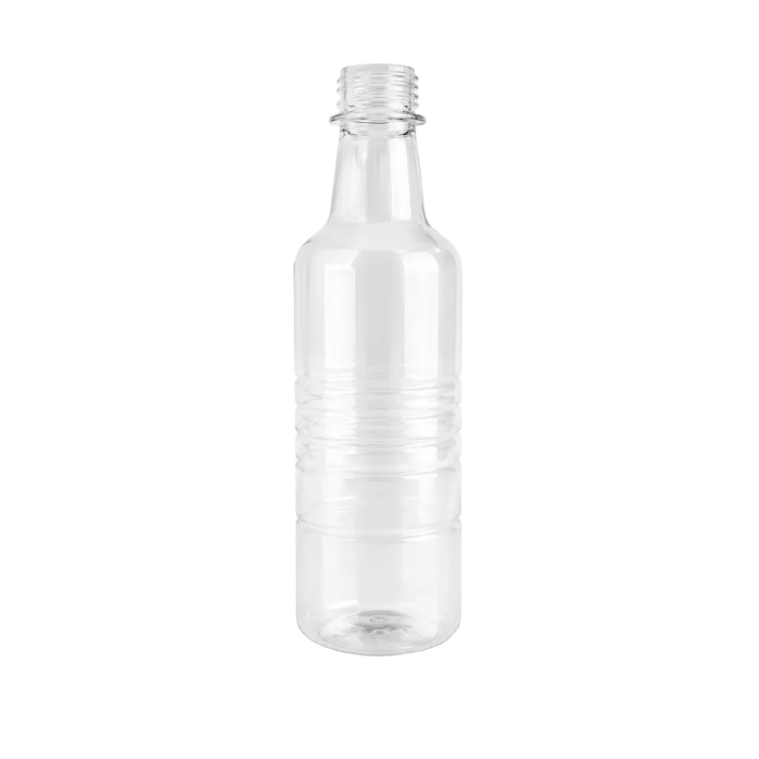 Botella de Plástico  PET Licorero Anillado Cristal 360ml R28