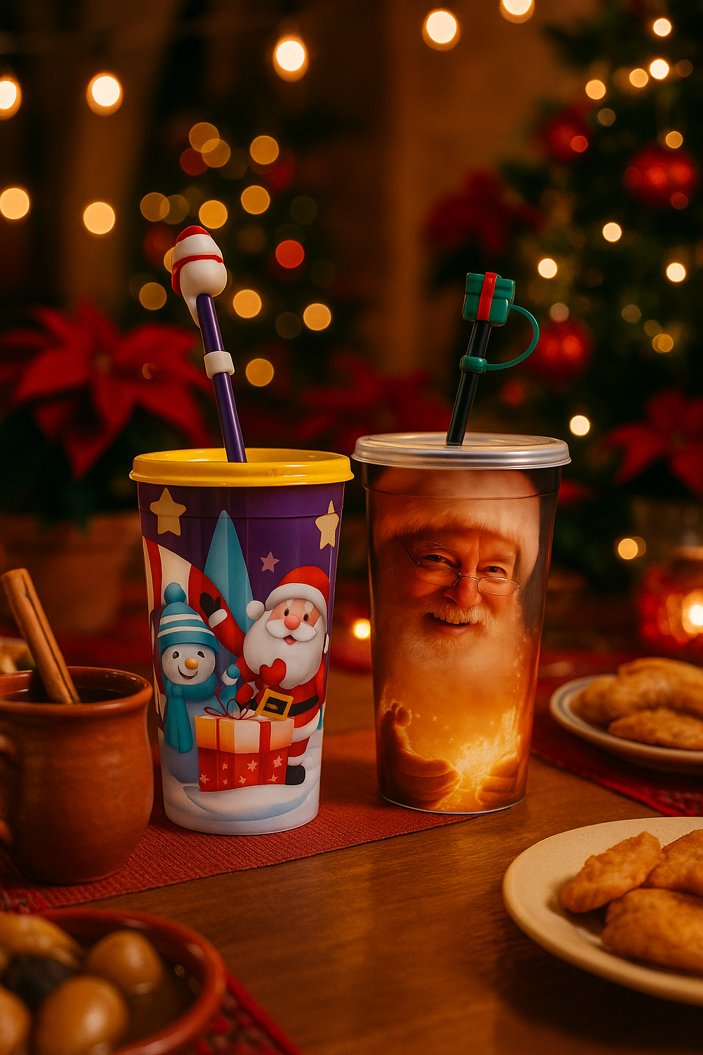 Vaso Forum 32 oz Navideño con Tapa y Popote