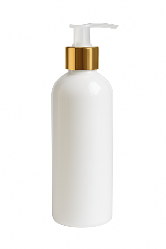 Botella PET Boston Blanco con Dosificador Aluminio