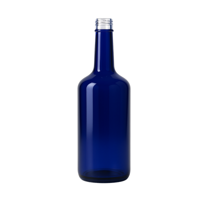 Botella Vidrio One Liter Azul Cobalto