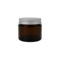 Tarro de Vidrio Ámbar con Tapa Aluminio