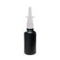 Frasco de Vidrio Multiusos Negro Mate R18 con Tapa Atomizador Nasal en color Blanco