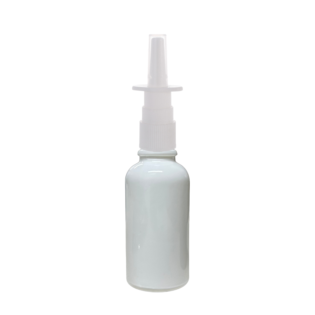 Frasco de Vidrio Multiusos Blanco R18 con Tapa Atomizador Nasal en color Blanco