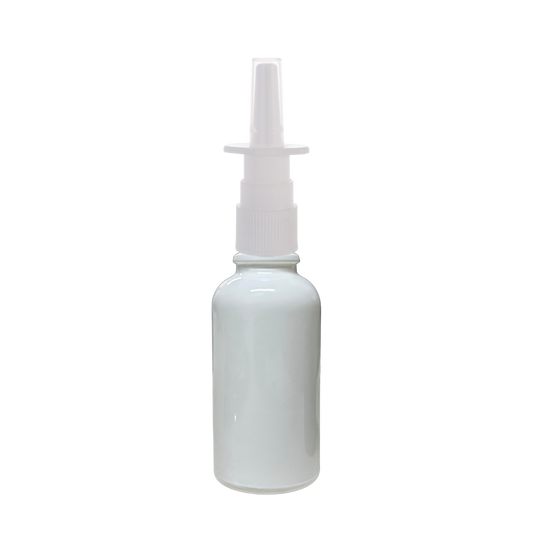 Frasco de Vidrio Multiusos Blanco R18 con Tapa Atomizador Nasal en color Blanco