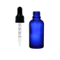 Frasco de Vidrio Multiusos Azul R18 con Tapa Bulbo Graduado Negro