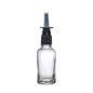 Frasco de Vidrio Multiusos Transparente R18 con Tapa Atomizador Nasal en color Negro