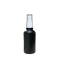 Frasco de Vidrio Multiusos Negro Mate R18 con Tapa Atomizador Blanco