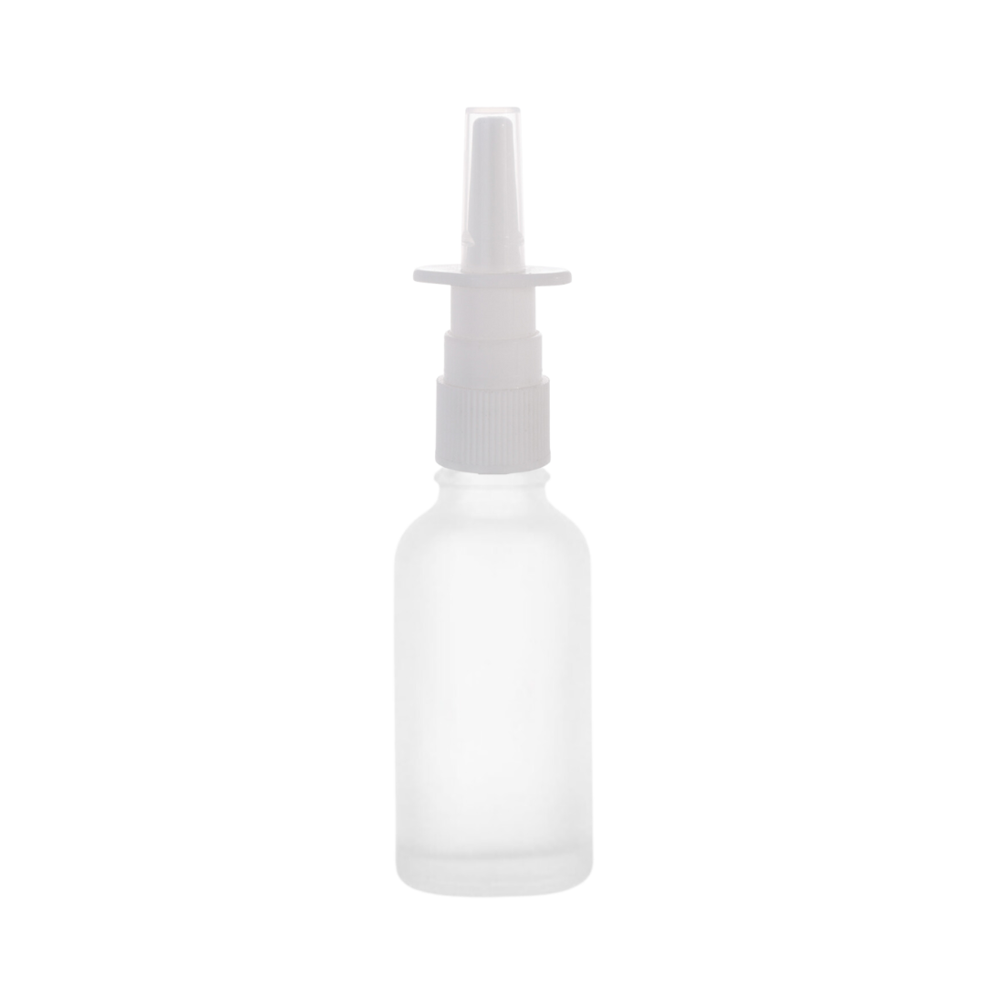 Frasco de Vidrio Multiusos Mate R18 con Tapa Atomizador Nasal en color Blanco