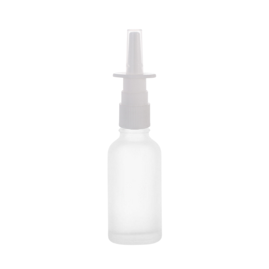 Frasco de Vidrio Multiusos Mate R18 con Tapa Atomizador Nasal en color Blanco