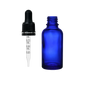 Frasco de Vidrio Multiusos Azul R18 con Tapa Inviolable Bulbo Graduado Negro