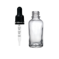 Frasco de Vidrio Multiusos Transparente R18 con Tapa Inviolable Bulbo Graduado Negro
