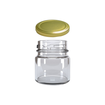 Tarro Conserva de Vidrio 1.5OZ con Cierre Hermético y Tapa de Twist Off R43 de Aluminio