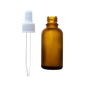 Frasco de Vidrio Multiusos Ámbar Mate R18 con Tapa Bulbo Blanco